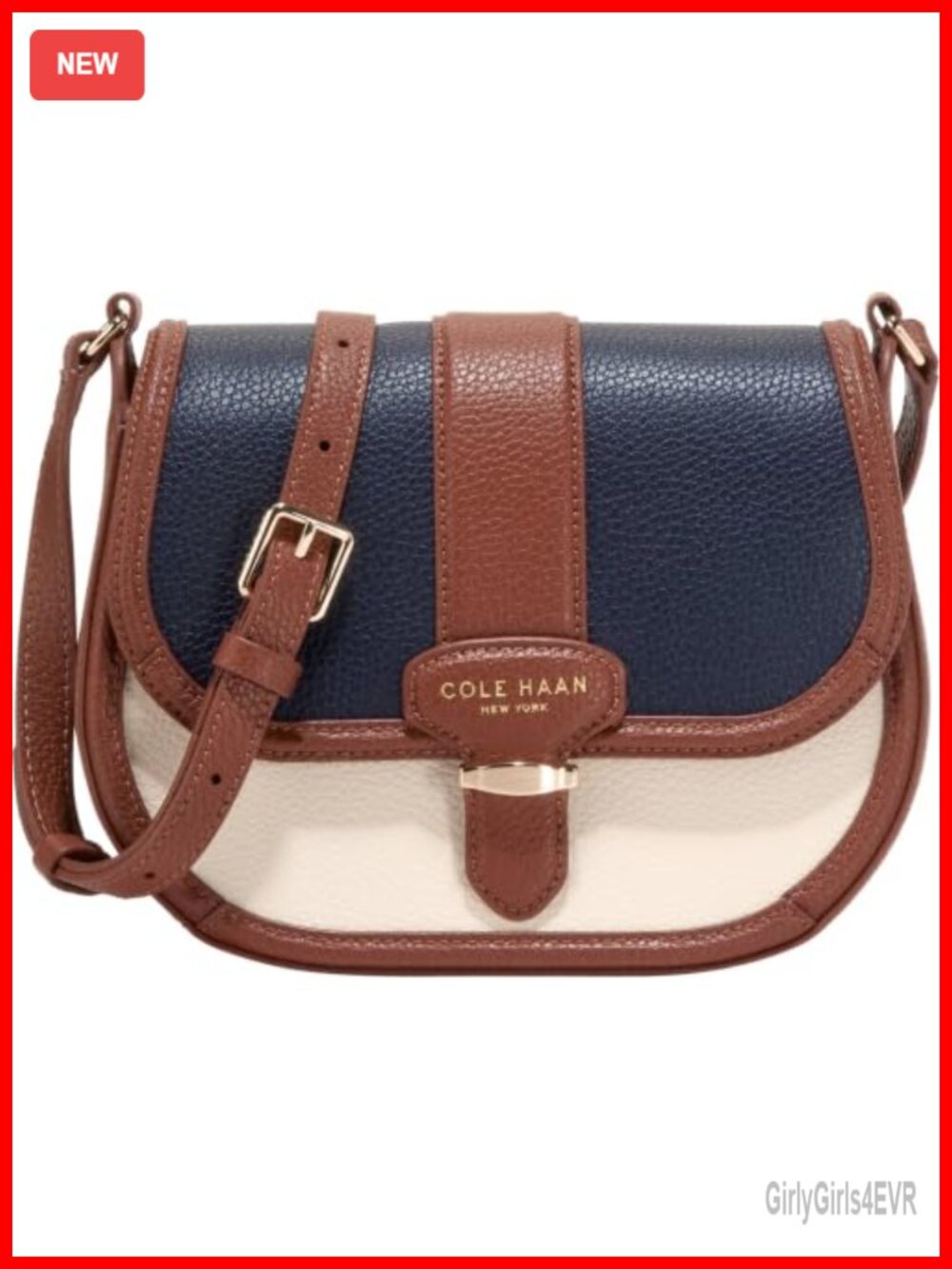 Leather Saddle Crossbody Bag Compact Magnetic Flap Everyday Purse